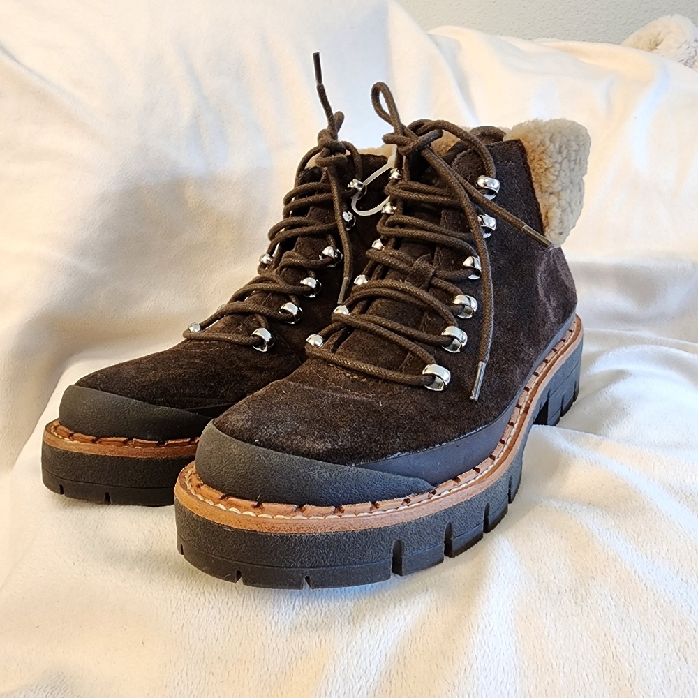 Mocha GENUINE Leather Fur-Lined Booties